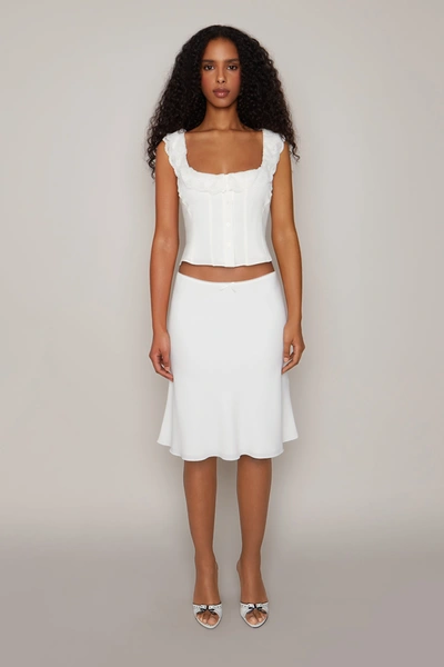 Shop Danielle Guizio Ny Paloma Skirt In White