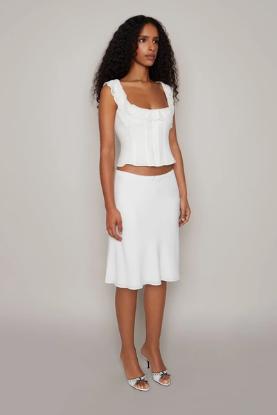 Shop Danielle Guizio Ny Paloma Skirt In White