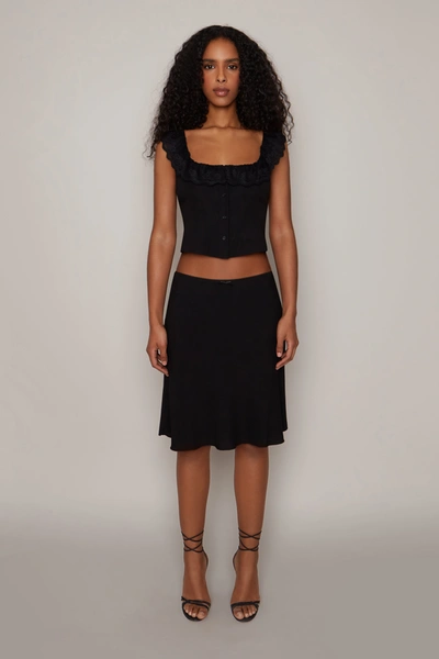 Shop Danielle Guizio Ny Paloma Skirt In Black