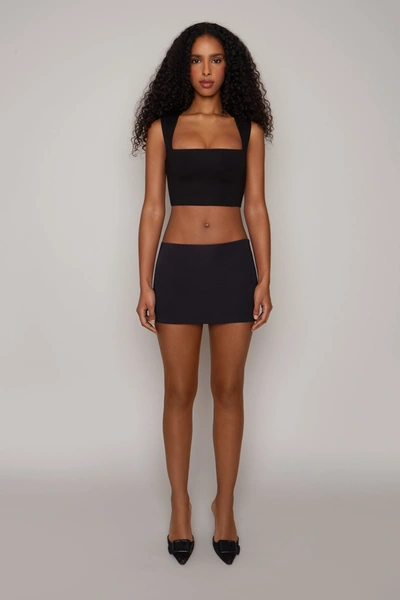 Danielle Guizio Ny Micro Mini Stretch Skirt In Black