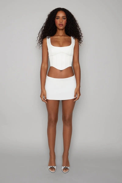 Shop Danielle Guizio Ny Micro Mini Stretch Skirt In White