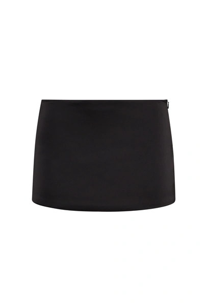 Danielle Guizio Ny Satin Mini Skirt In Black
