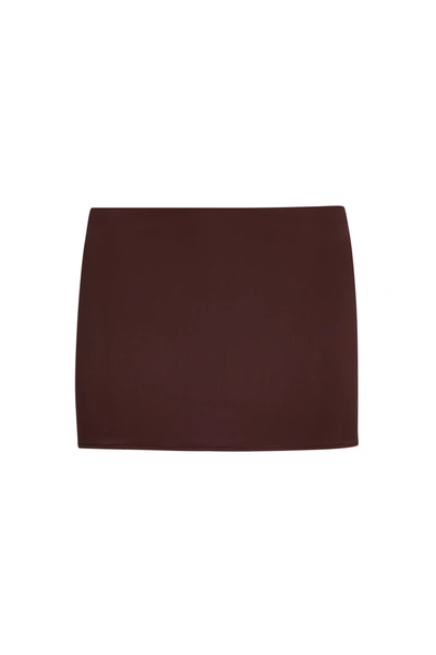 Shop Danielle Guizio Ny Micro Mini Stretch Skirt In Brown