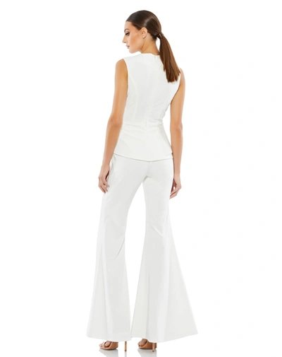 Shop Mac Duggal Sleeveless Faux Wrap Peplum Jumpsuit - Final Sale In White