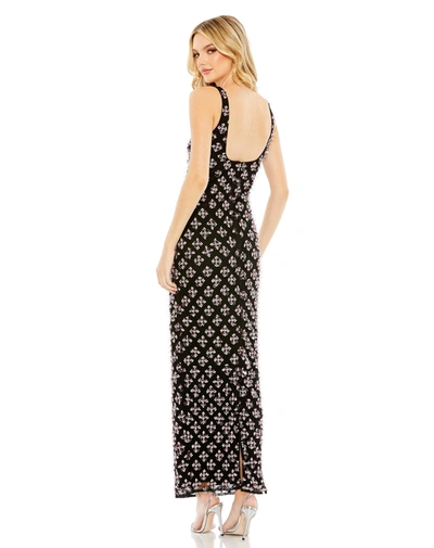 Mac Duggal Hand Beaded Sleeveless Evening Gown In Black In Black