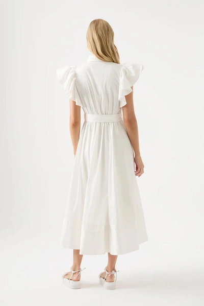 Shop Aje Kindred Frill Midi Dress In White