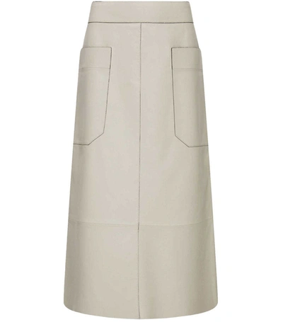 Shop Joseph Nappa Leather Blomfield Skirt In White