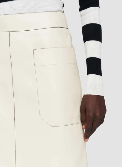 Shop Joseph Nappa Leather Blomfield Skirt In White