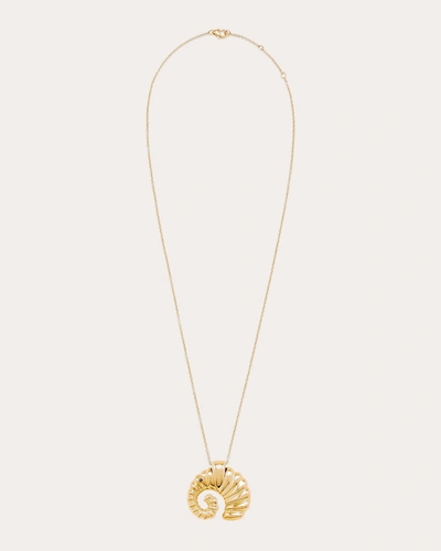Shop Yvonne Léon Women's Black Diamond & 9k Gold Elephant Coquillage Pendant Necklace
