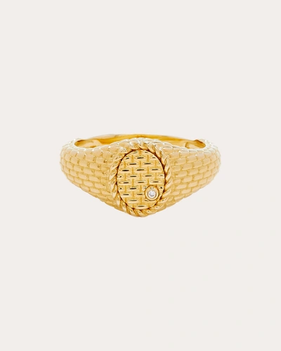 Shop Yvonne Léon Women's Diamond & 9k Gold Oval Baby Signet Ring