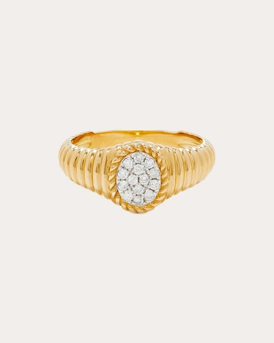 Shop Yvonne Léon Women's Diamond & 9k Gold Oval Berlingot Baby Signet Ring