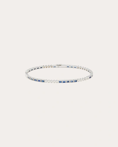 Shop Yvonne Léon Women's Sapphire & Diamond Closed Baguette Bracelet In Blue