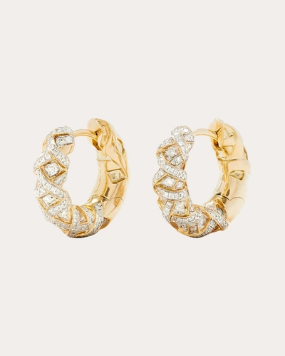 Shop Yvonne Léon Women's Diamond & 9k Gold Pineapple Hoop Earrings