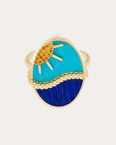 Shop Yvonne Léon Women's Gemstone & 9k Gold Le Jour Ring In Blue