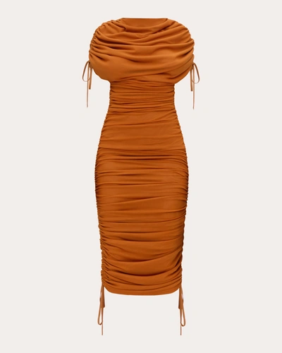 Shop Andrea Iyamah Women's Ratu Mesh Dress In Orange