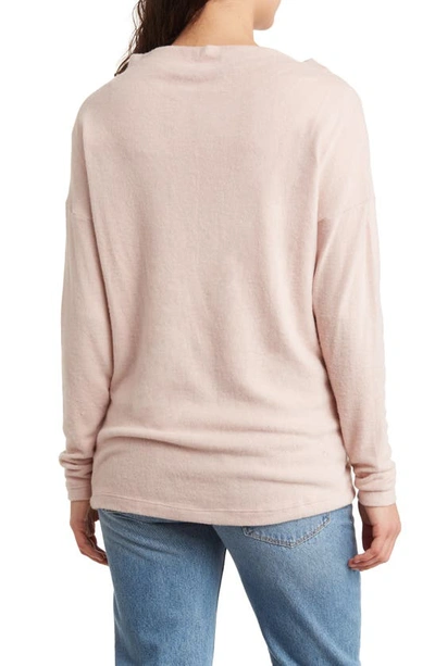 Shop Renee C Brushed Knit Boat Neck Top In Blush