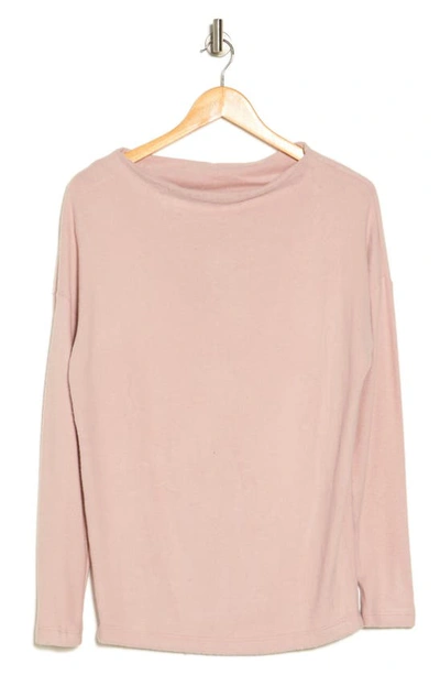 Shop Renee C Brushed Knit Boat Neck Top In Blush