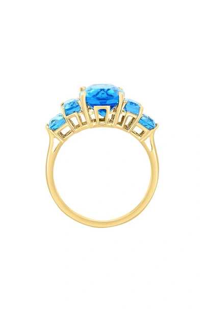 Shop Effy 14k Yellow Gold Blue Topaz 5-stone Ring