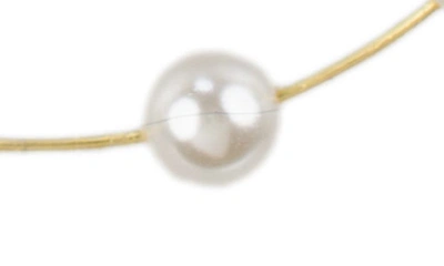 Shop Jardin Crystal & Imitation Pearl Frontal Hoop Drop Earrings In White/ Gold