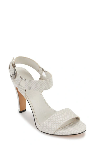 Shop Karl Lagerfeld Cieone Croc Embossed Sandal In Soft White