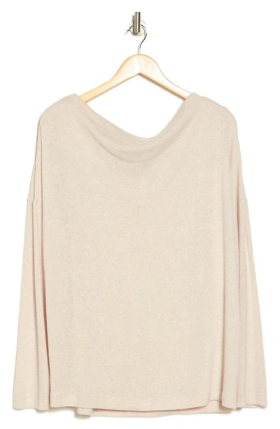 Shop Renee C Brushed Knit Long Sleeve Top In Oatmeal