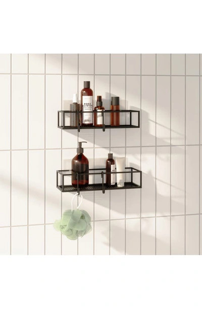 Shop Umbra Set Of 2 Cubiko Shower Bins In Black