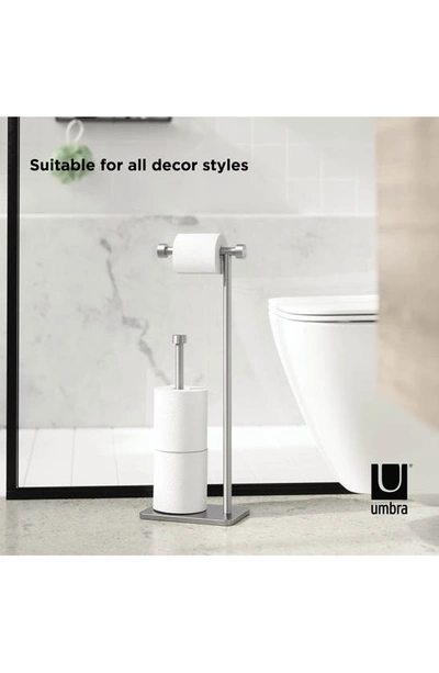 Shop Umbra Cappa Toilet Paper Holder & Reserve Stand In Nickel