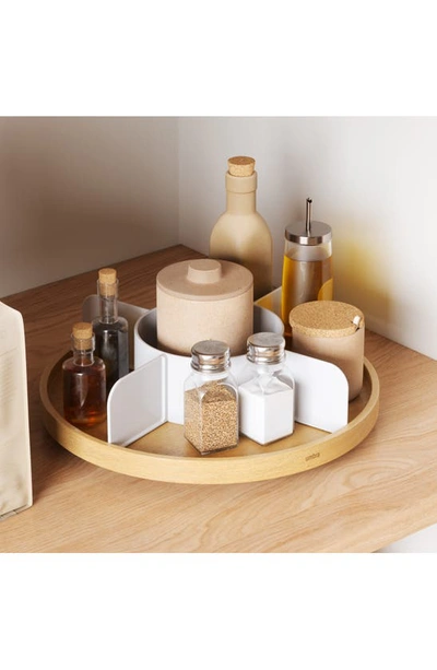 Shop Umbra Bellwood Lazy Susan Divided Storage Tray In White/ Natural