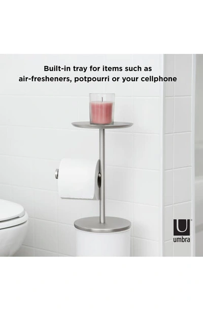 Shop Umbra Portaloo Toilet Paper Stand & Reserve Basin In White/ Nickel