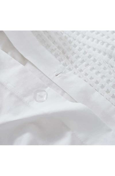 Kenneth Cole Solid Waffle Duvet Cover Set In White