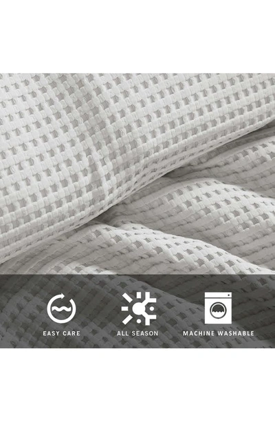 Kenneth Cole Solid Waffle Duvet Cover Set In Grey