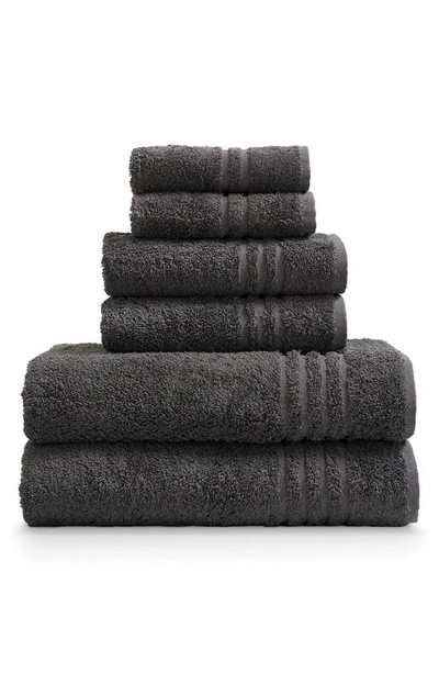 Ella Jayne Home Ella Jayne Face-hand-body 6-piece Towel Set In Charcoal