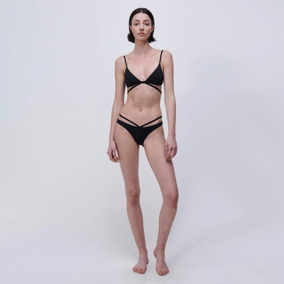 Shop Emmalynn Js Core Solid Strappy Bikini Bottom Signature Emmalynn Bikini Bottom In Black