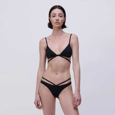 Shop Harlen Js Core Solid Tie Front Bikini Top Signature Harlen Bikini Top In Black