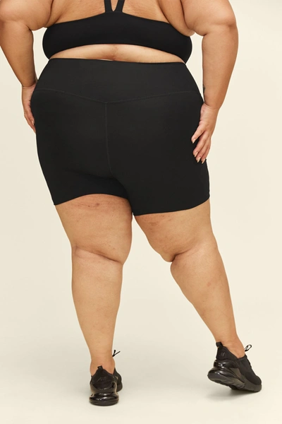Girlfriend Collective Black High-rise Run Short In Multicolor