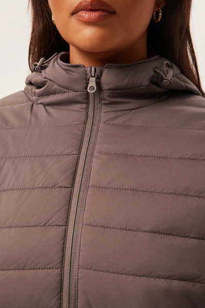 Shop Girlfriend Collective Fossil Hooded Packable Puffer