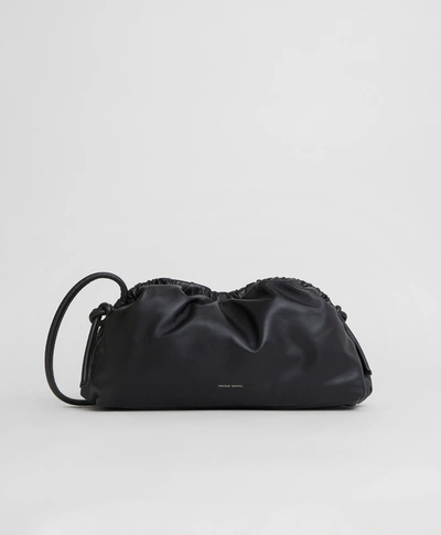 Mansur Gavriel Cloud Mini Chain Clutch Crossbody Bag In Black/flamma