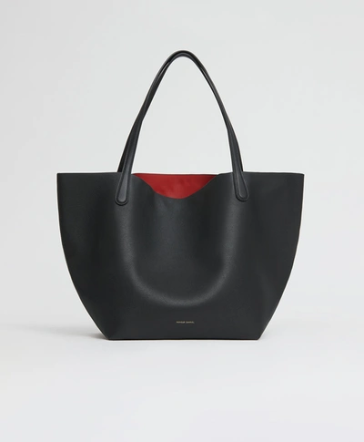 Shop Mansur Gavriel Everyday Soft Tote In Black/flamma