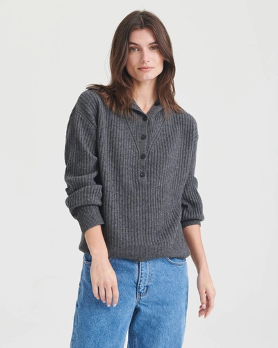 NAADAM CASHMINO HALF BUTTON SWEATER 
