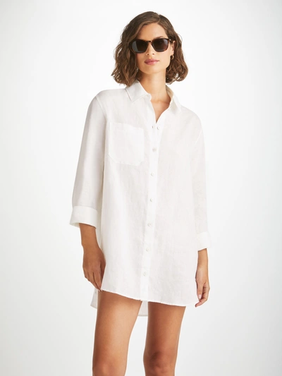 Shop Derek Rose Women's Shirt Sicily Linen White