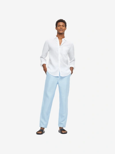 Shop Derek Rose Men's Trousers Sydney 2 Linen Blue