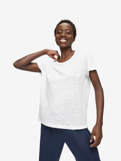 Shop Derek Rose Women's T-shirt Jordan Linen White