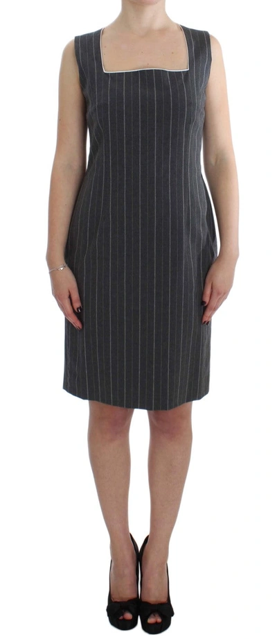 Bencivenga Elegant Gray Checkered Sheath Suit Set In Gray