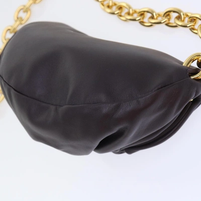 Shop Bottega Veneta Chain Pouch Purple Leather Shoulder Bag ()
