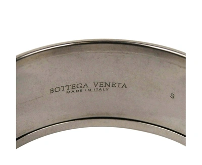 Bottega Veneta Women's Light Brown / Silver Enamel Metal Woven Bracelet (small) In Light Brown / Silver