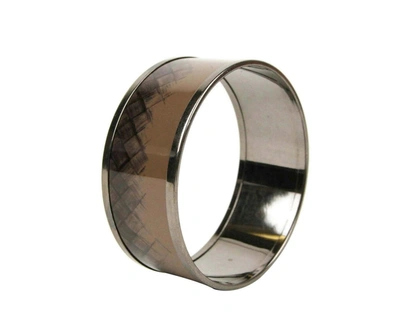 Bottega Veneta Women's Light Brown / Silver Enamel Metal Woven Bracelet (small) In Light Brown / Silver