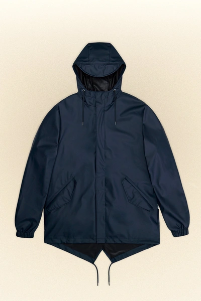 Shop Rains Fishtail Jacket In Navy