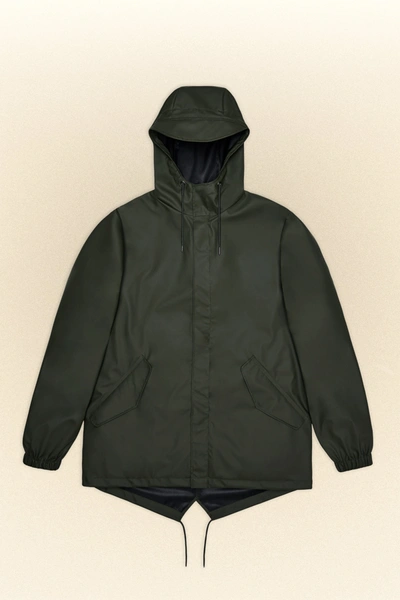 Shop Rains Fishtail Jacket In Green