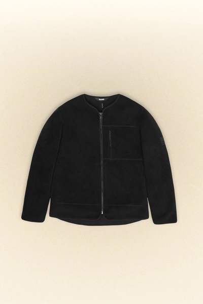 Shop Rains Fleece Jacket In Black