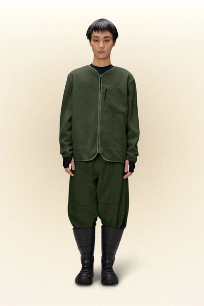 Shop Rains Fleece Jacket In Green